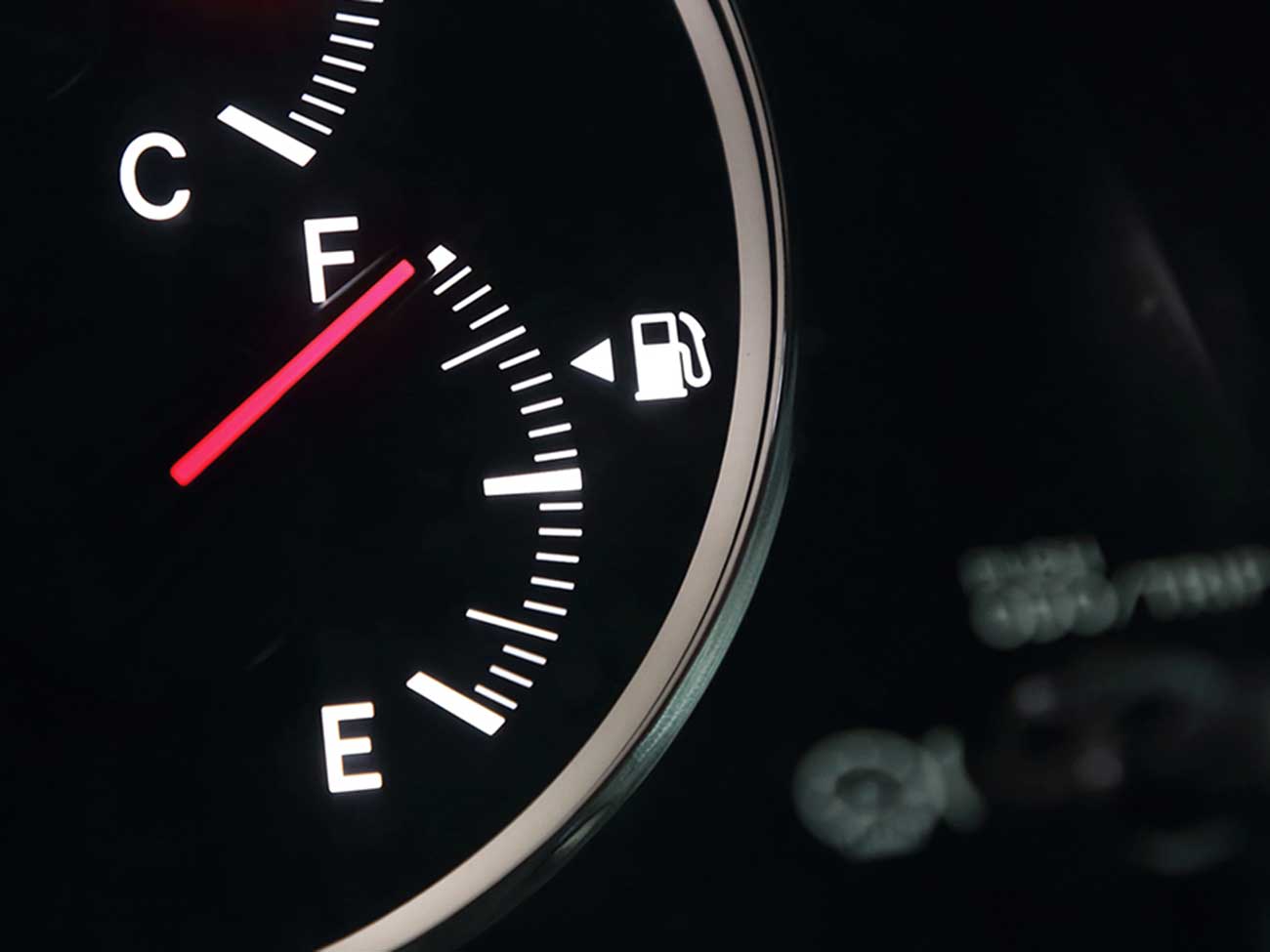 Fuel gauge in car