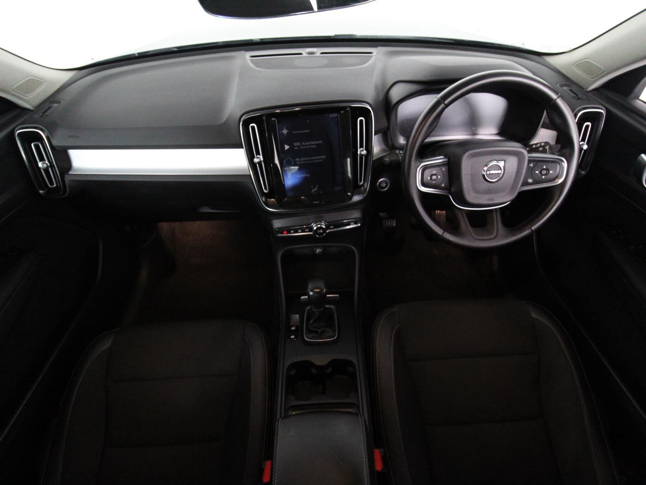 Internal dashboard view of Volvo XC40 SUV in showroom