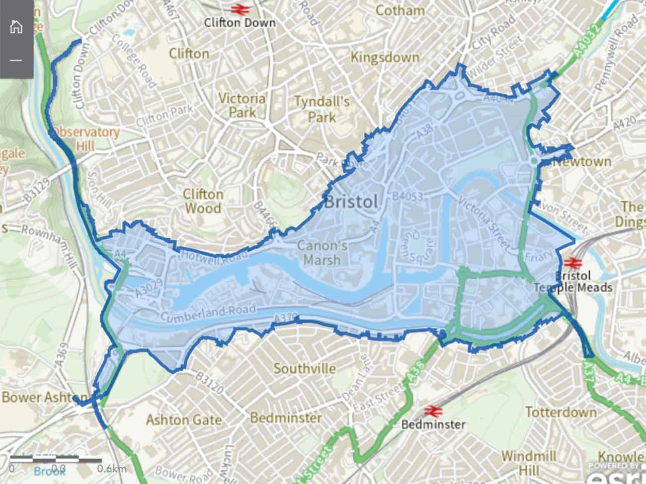 Bristol Clean Air Zone Map