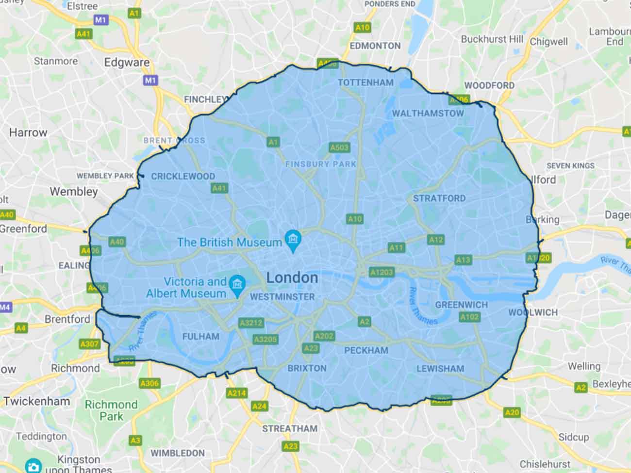 London Ultra Low Emissions Zone Map
