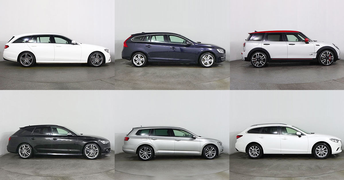 6 Different Carbase Estate Cars from a side view