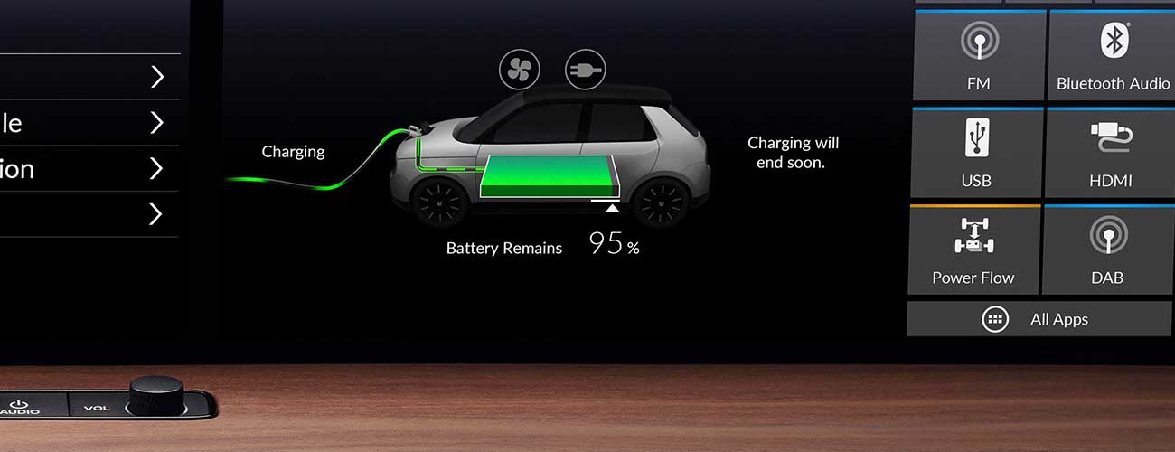 Electric car dashboard charging display
