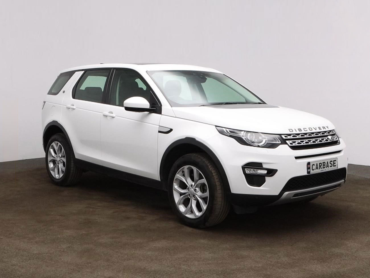 Side view of Land Rover Discovery Sport in showroom