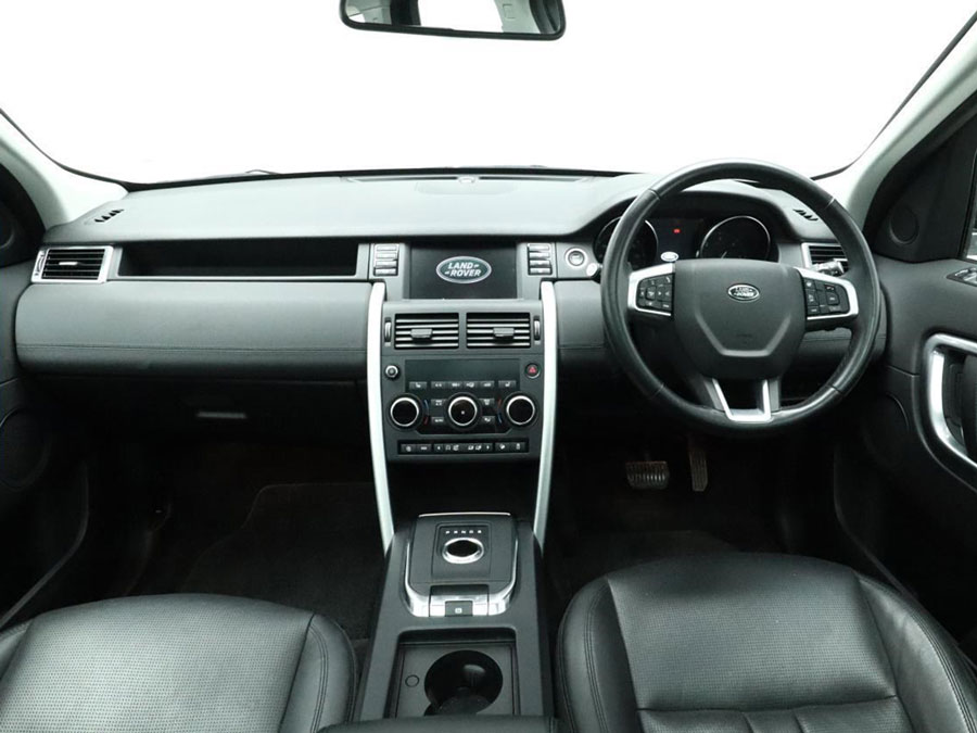 Interior view of Land Rover Discovery Sport in showroom