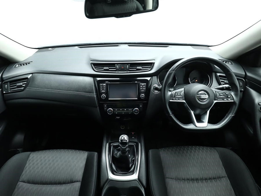 Interior view of Nissan X-Trail in showroom
