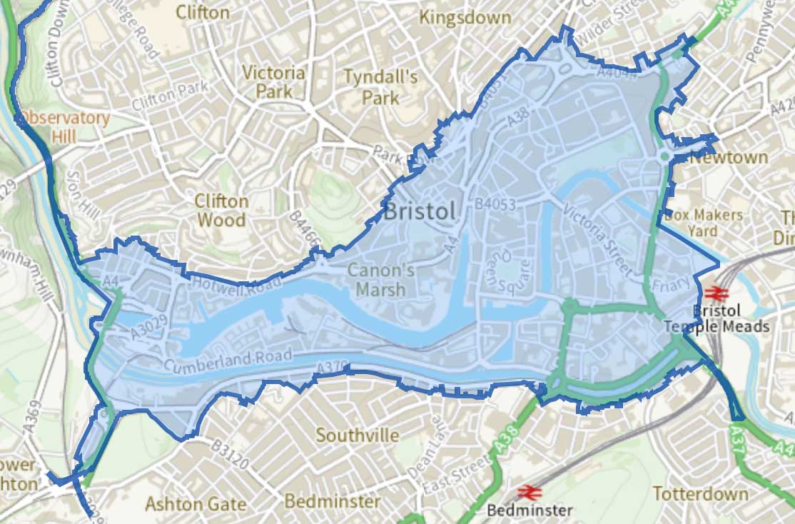 Bristol ULEZ area map